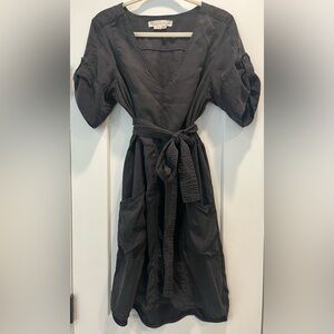 Anthropologie Pilcro & The Letterpress Black Classic Tie Waist Shirt Dress